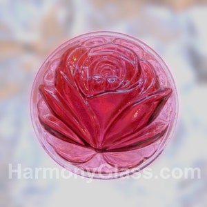 Rose Stained Glass Jewel Gold Pink Color 40mm