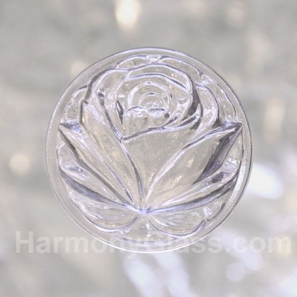 Rose  Stained Glass Jewel Clear 40mm