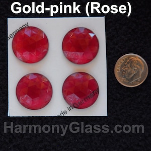 Glass Jewels, Set of 4 20mm Round Faceted, 20 Color Choices