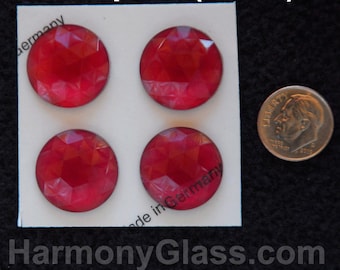 Glass Jewels, Set of 4 20mm Round Faceted, 20 Color Choices