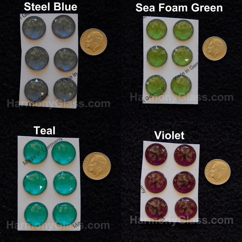 Glass Jewels, Set of 6 15mm Round Faceted, 23 Color Choices image 6