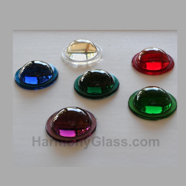 38mm x 14mm Round High Dome Glass Jewels, 10 color choices