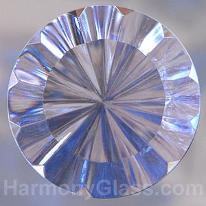 Fluted Clear Stained Glass Jewel 35mm