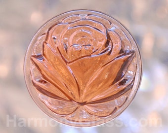 Rose  Stained Glass Jewel Champagne/Peach Color 40mm