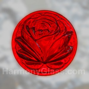Rose Stained Glass Jewel Red Color 40mm