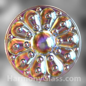 Centerpiece Clear Iridescent Stained Glass Jewel 65mm