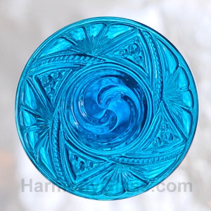 Victorian Aqua Blue Stained Glass Jewel 40mm