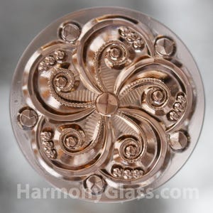 Swirly Peach Stained Glass Jewel 35mm