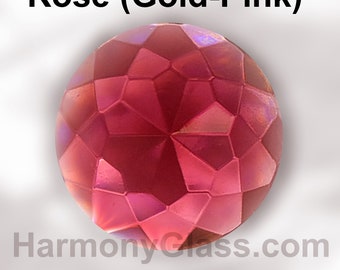 Set of (2) 27mm x 12mm High Profile Round Faceted Stained Glass Jewels, 6 color choices