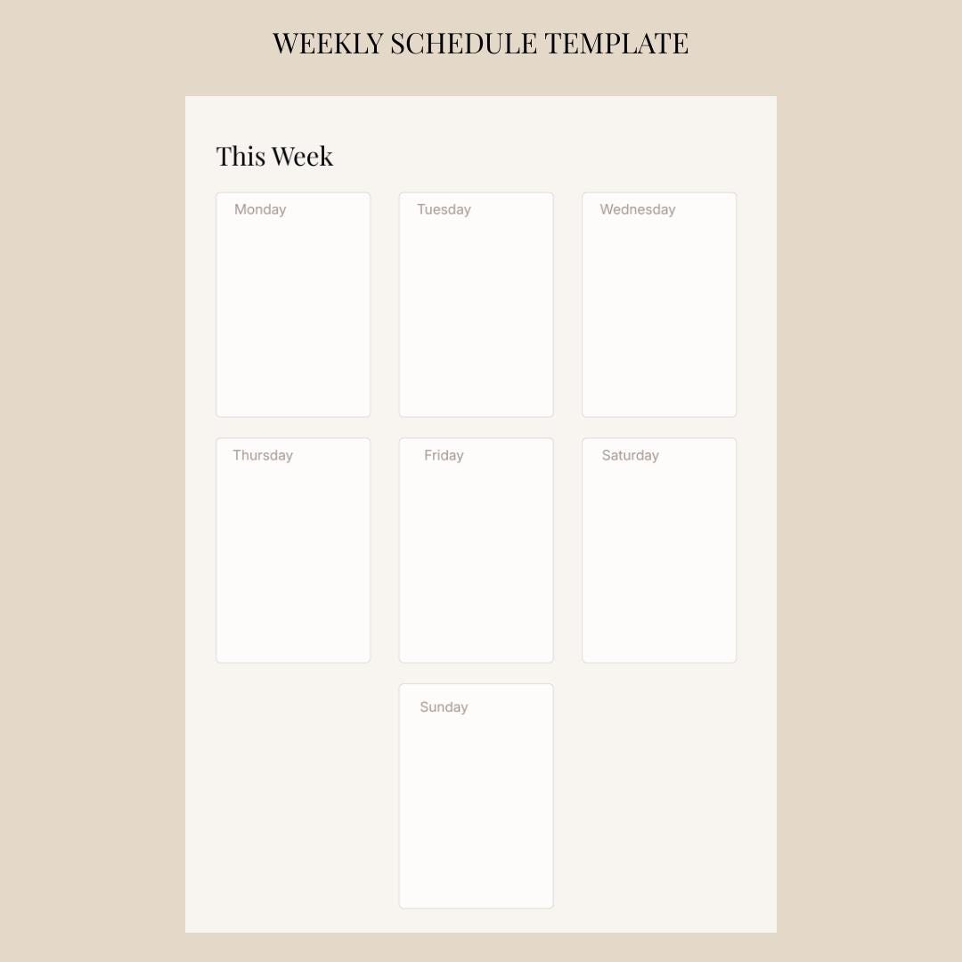 Weekly Schedule Template Printable – Undated Weekly Planner PDF A4 & US ...