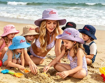 Foldable Embroidered Bucket Hat Personalized Birthday Gift for Couples, Travel, Outdoor, Sun Protection, Summer Adventure,gift from daughter