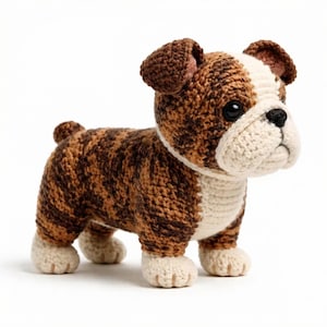 Personalized English Bulldog Crochet Plush, Custom Amigurumi Dog, Pet Gift