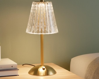 Kristall Tischlampe, Schlafzimmer Nachttischlampe, wiederaufladbare Dimmen LED-Licht, Home Decor