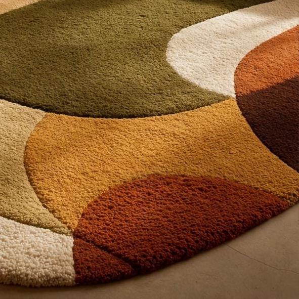 Modern Abstract Area Rug Hand Tufted Wool Rug Mid Century Living Room ...