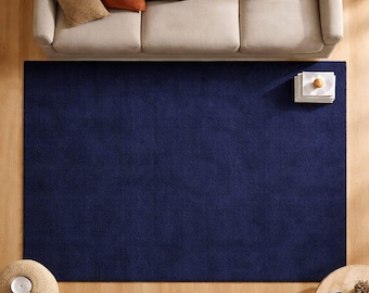Navy Blue Solid Area Rug | Modern Minimalist Style