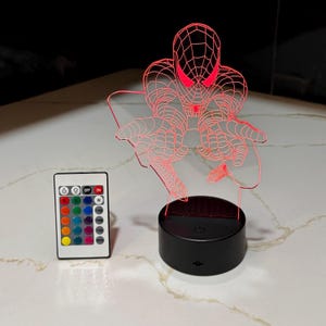 Spider‑Man LED Lamp – Multicolor Nightlight with Remote, USB/Battery Powered, Superhero Room Decor & Gift for Kids