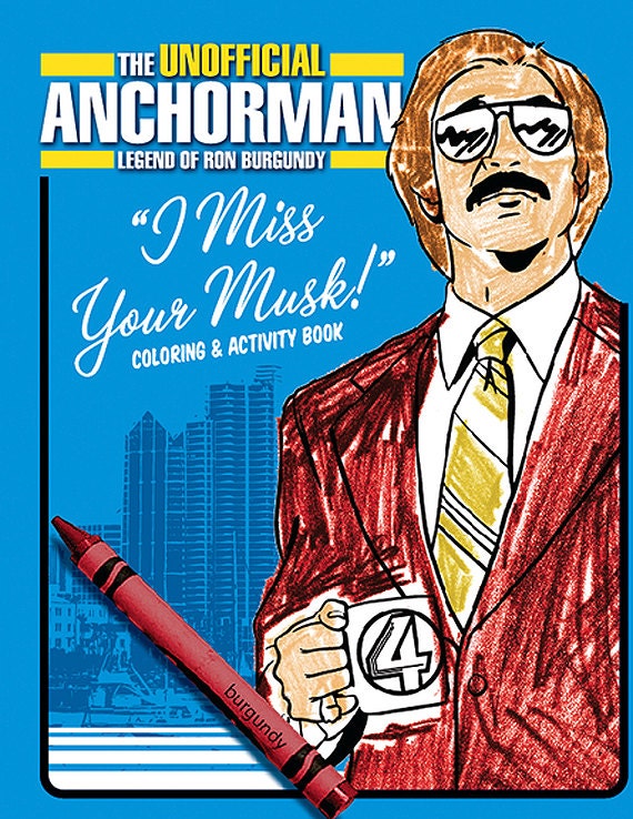 Anchorman Coloring Book Etsy