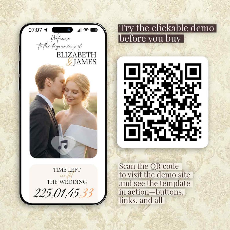 Wedding Website With RSVP, Music, Countdown, Editable Animated Golden ...