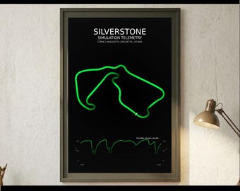 Silverstone Telemetrie Karte | Sim Racing Streckenführer (Digitaler Download)