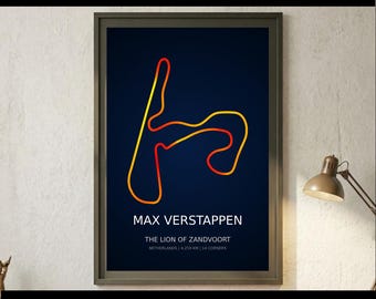Max Verstappen Zandvoort Track Map Kunst | Echt Telemetrie Niederländische Navy Edition (Digitaler Download)