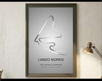 Lando Norris Champion Telemetrie Kunst | Echte Telemetrie | lang Abitur sichtbar