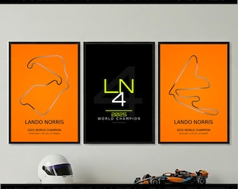 Lando Norris Champion Print Set | Echte Telemetrie | Silverstone, Dublin (Digitaler Download)