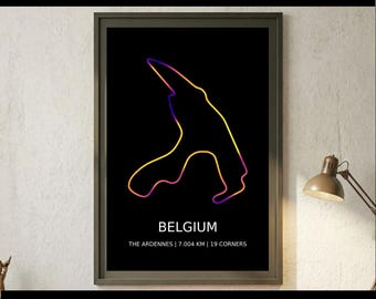 Belgium Racing Rundkarte | Echte Telemetrie | Wald der Ardennen, Eau Rouge (Digitaler Download)