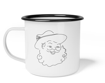 Cowboy Santa Western Enamel Camp Cup