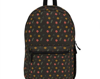 Charcoal Floral Western Mustard Aztec and Coral Flower Backpack