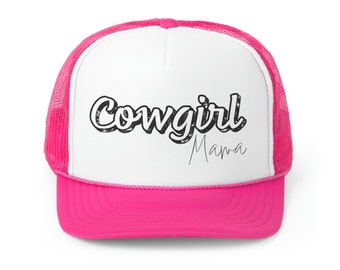 Cowgirl Mama Trucker Caps Neon Pink or Black Trucker Hat