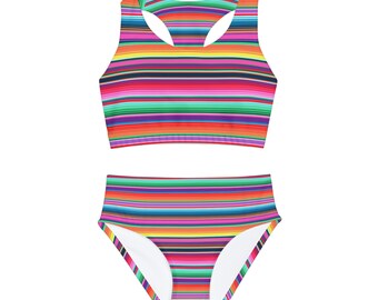 Girls Serape Western Two Piece Swimsuit Swimwear Bathing Suit