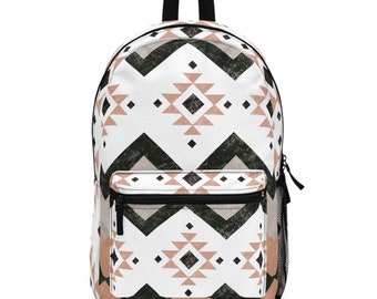Black and Tan Neutral Western Aztec Southwestern Backpack Laptop Bag Bookbag Diaper Bag