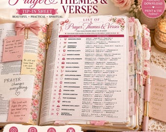 Thèmes et versets de prière pour votre Bible de prière | Guide imprimable