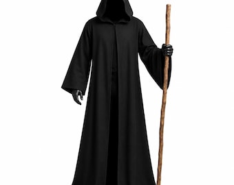Capa con capucha de lona para Halloween, capa de disfraz gótico, túnica de fantasía medieval, disfraz para LARP