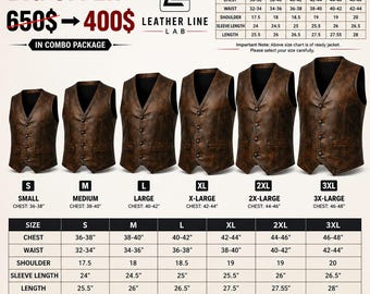 Chaleco de cuero marrón vintage para hombre, chaleco estilo motero steampunk western.