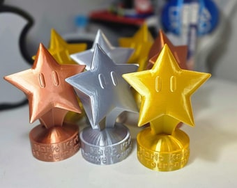 3D Mario Kart Custom Trophy Fan Art, Personalized Star Trophy, Super Mario Home Circuit, Mario Kart tournament Trophies