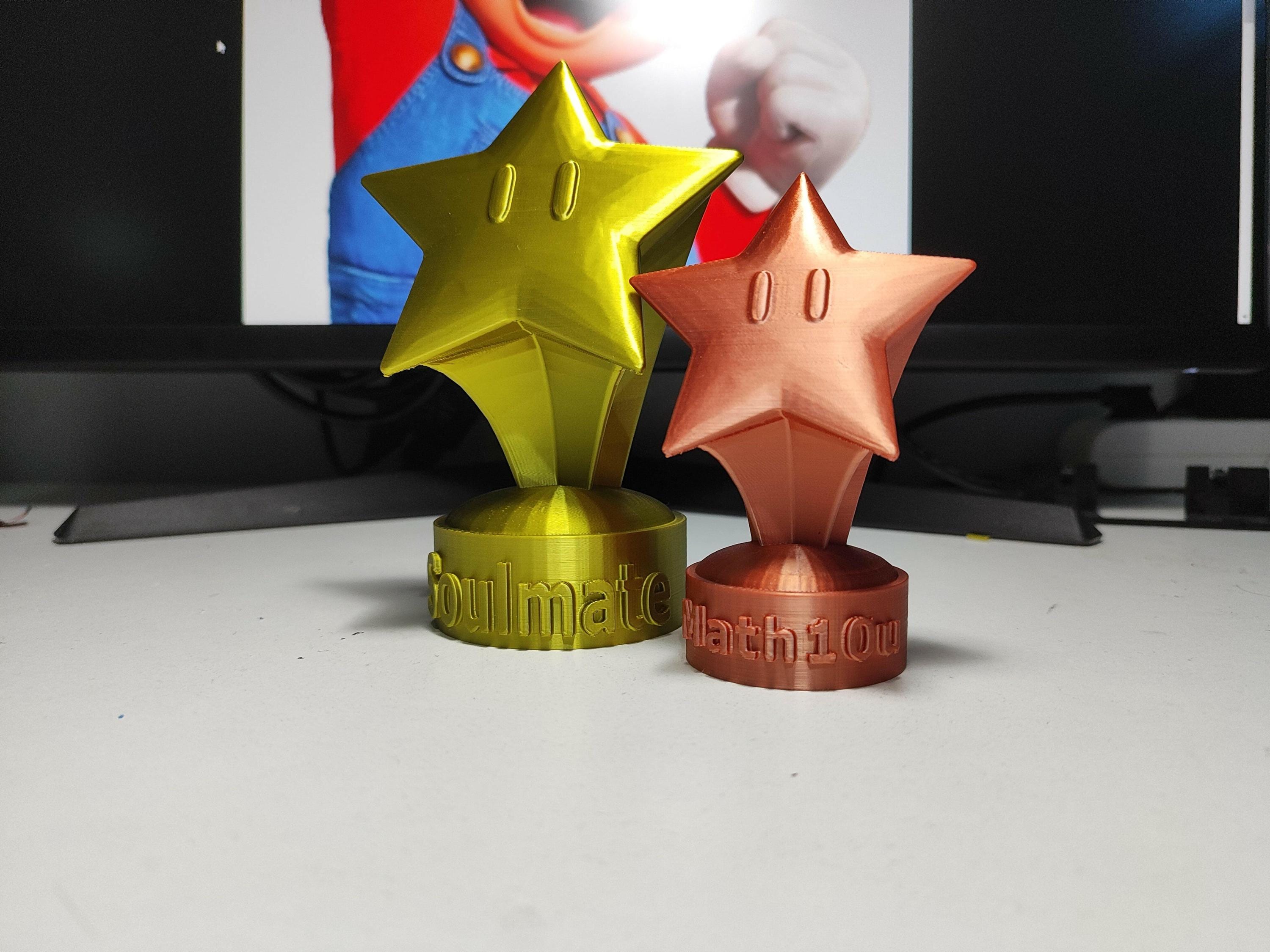 3D Mario Kart Custom Trophy Fan Art, Personalized Star Trophy, Super ...