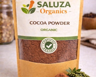 Cacao orgánico en polvo, cacao puro para hornear y chocolate caliente, ingrediente superalimento saludable.