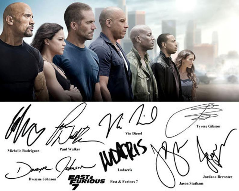 FAST & FURIOUS 9 Cast Multi Signed Autograph PHOTO Gift