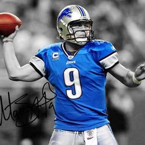 Matthew Stafford Autographed Poster, Detroit Lions, NFL Wall Art