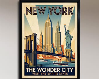 Póster de viaje vintage de Nueva York