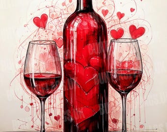 Póster A3 El amor es una copa de vino