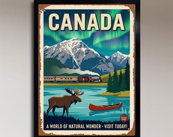 Canadá: Un mundo de maravillas naturales – Póster vintage de Canadian Pacific