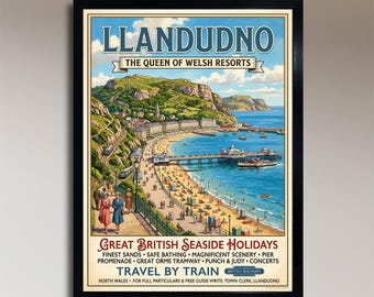 Llandudno – La reina de los balnearios galeses – Cartel de viaje vintage