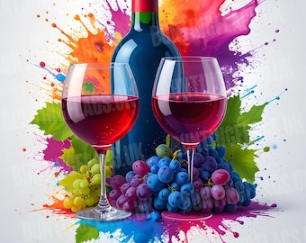 Es hora del vino – Póster A3 Rainbow Splash
