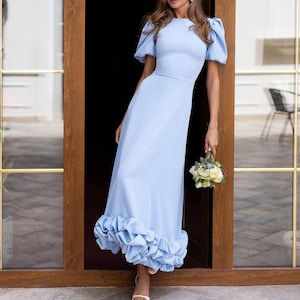 blue and white dress for wedding guest Buy White/Blue Floral Satin Cowl Neck Wedding Guest Bridesmaid Maxi Dress from Next USA