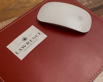 Italian Leather Mouse Pad, Handcrafted Bispoke Gift, Home Office Essentials, Lawrence | Standard