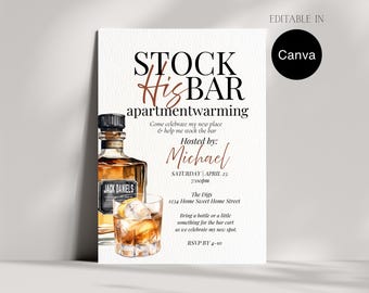 Stock the Bar Housewarming Invitation | Editable Template (Digital Download)
