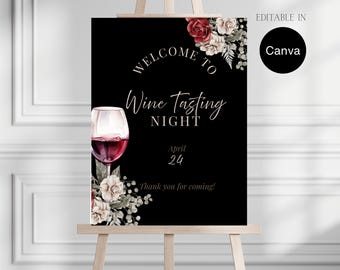 Wine Tasting Welcome Sign | Girls Night Out Party Decor (Digital Download )