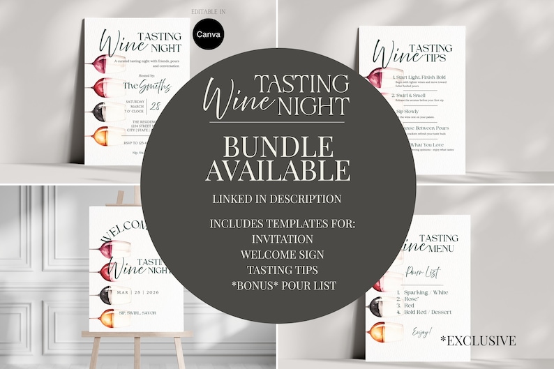 Girls Night | Wine Tasting Invite | Girls Night | Dinner Party | Editable Invitation | Adult Girls Night | Adult Party Invite Printable image 2
